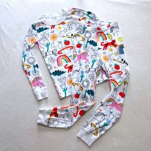 Hanna Andersson x Crayola Pajama Set Kids Size 5 Multi Rainbow Unicorn Dino
